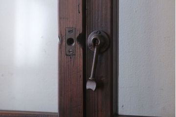 古民具・骨董　すりガラス入り!アンティークガラス戸2枚セット