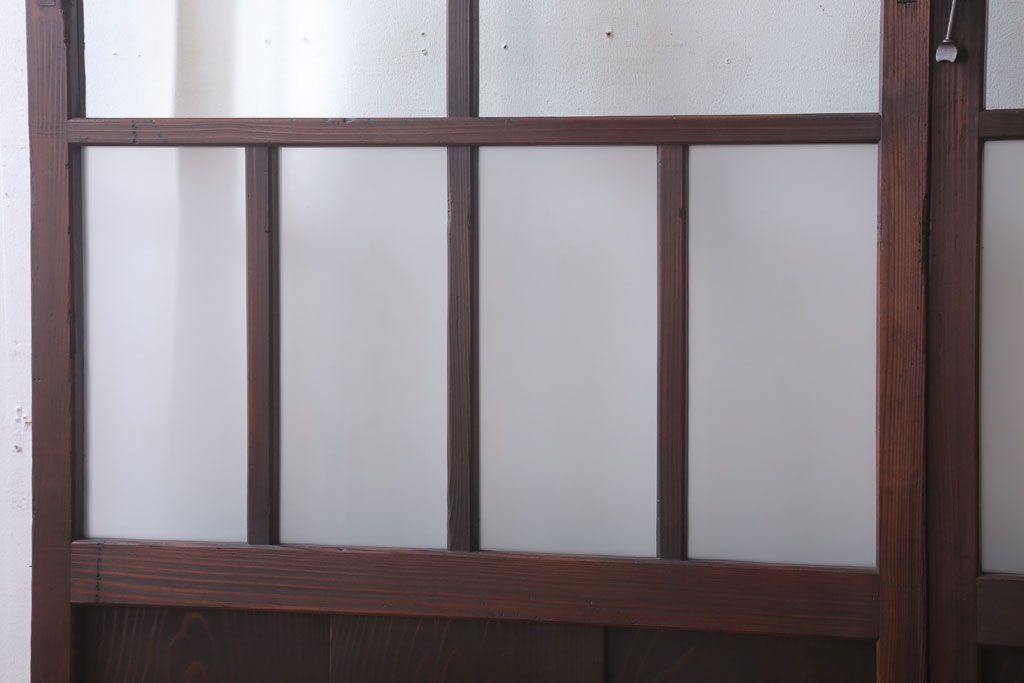 古民具・骨董　すりガラス入り!アンティークガラス戸2枚セット