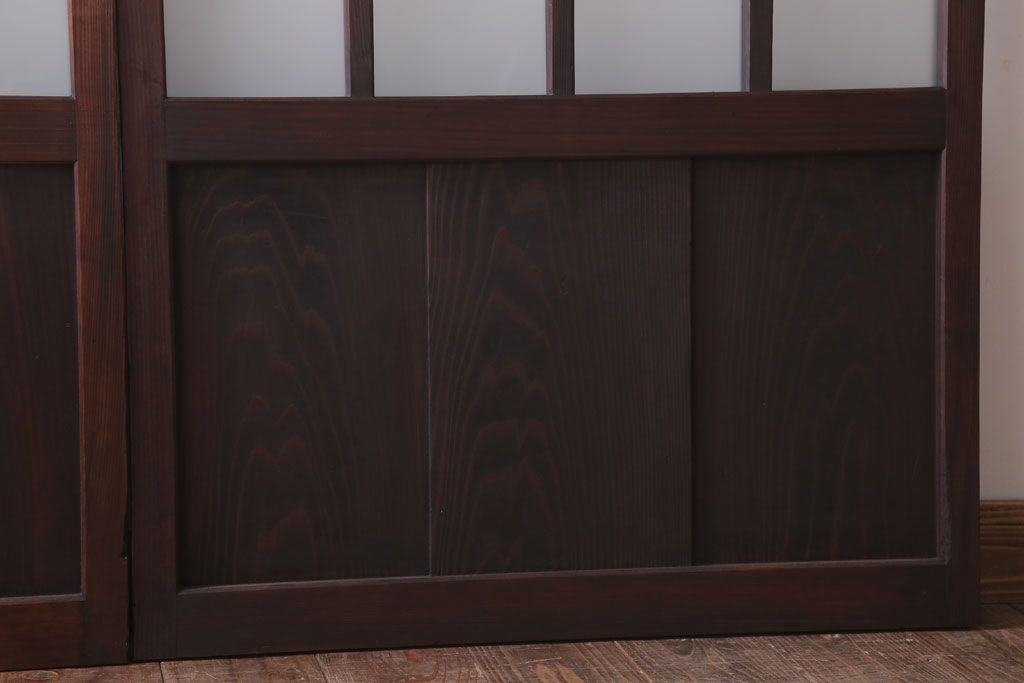 古民具・骨董　すりガラス入り!アンティークガラス戸2枚セット