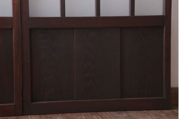 古民具・骨董　すりガラス入り!アンティークガラス戸2枚セット