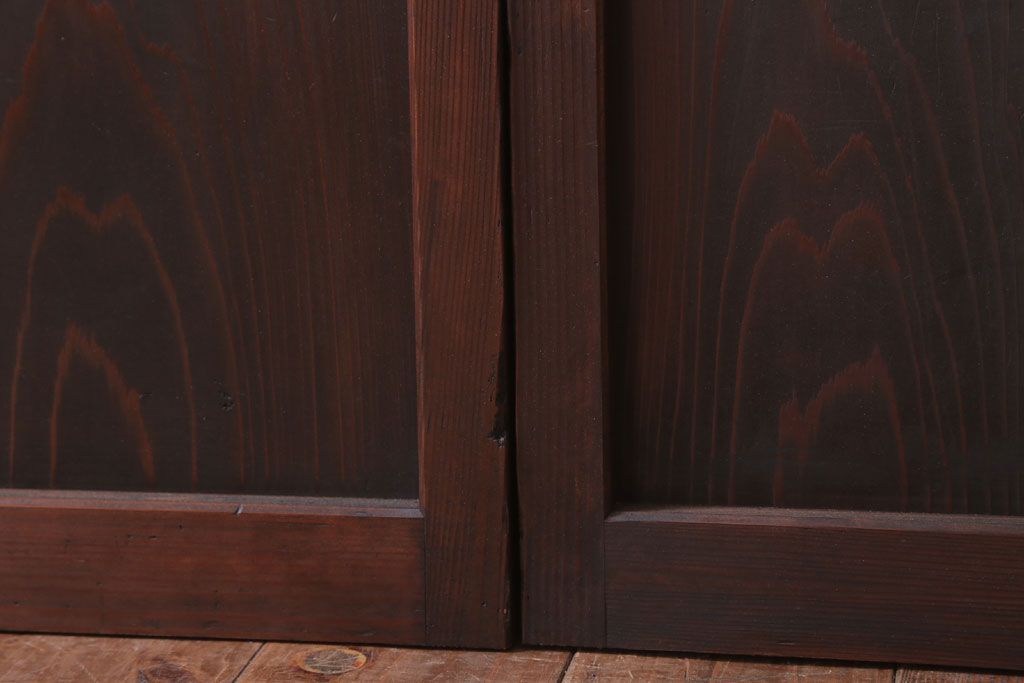 古民具・骨董　すりガラス入り!アンティークガラス戸2枚セット