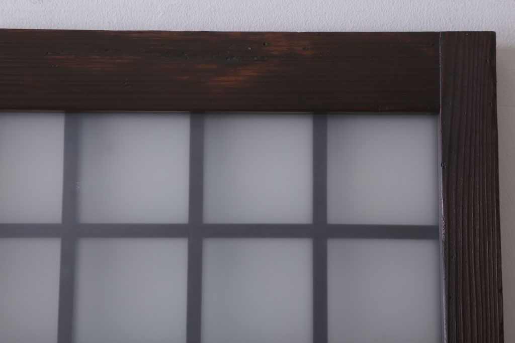 古民具・骨董　すりガラス入り!アンティークガラス戸2枚セット