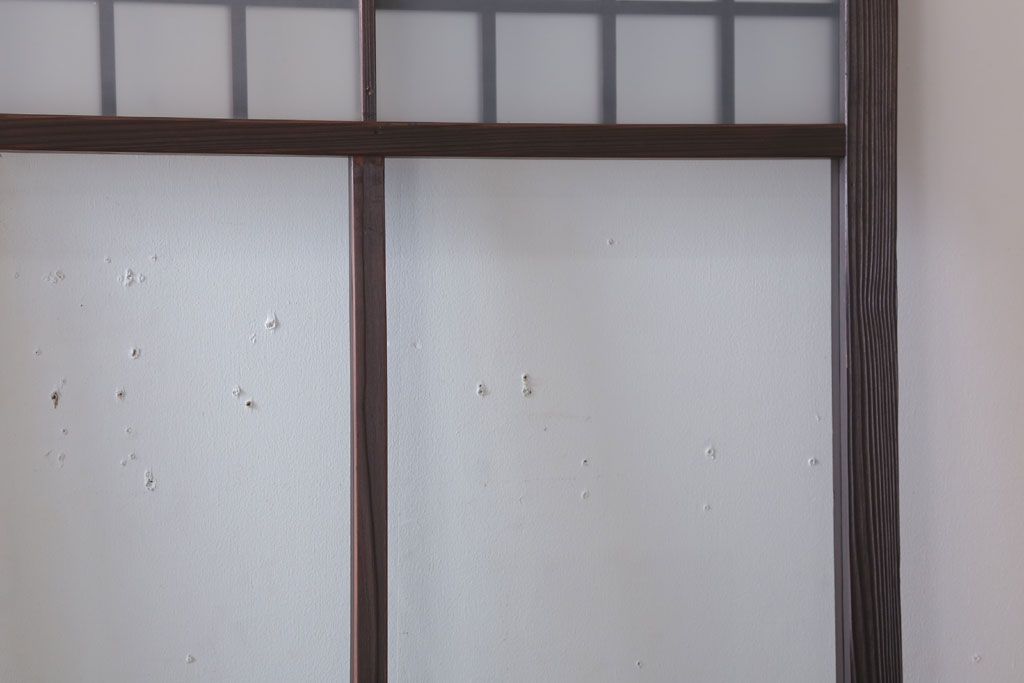 古民具・骨董　すりガラス入り!アンティークガラス戸2枚セット