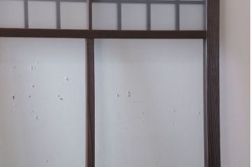 古民具・骨董　すりガラス入り!アンティークガラス戸2枚セット