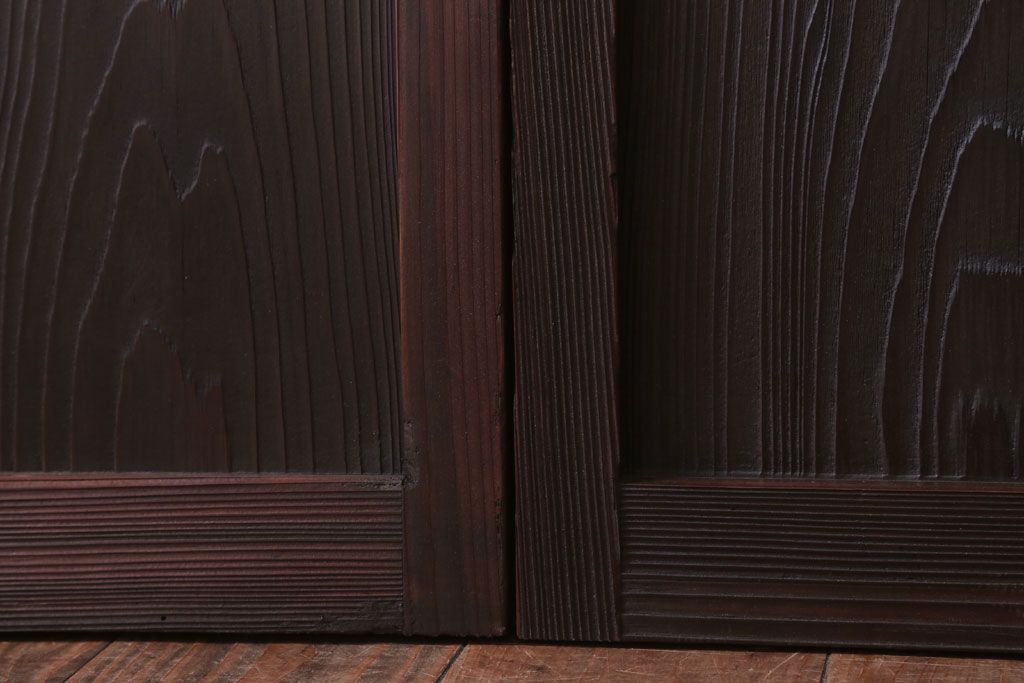 古民具・骨董　すりガラス入り!アンティークガラス戸2枚セット