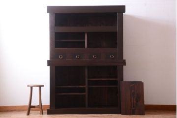 アンティーク家具　古民具・骨董　明治大正期　二段重ね四尺水屋箪笥