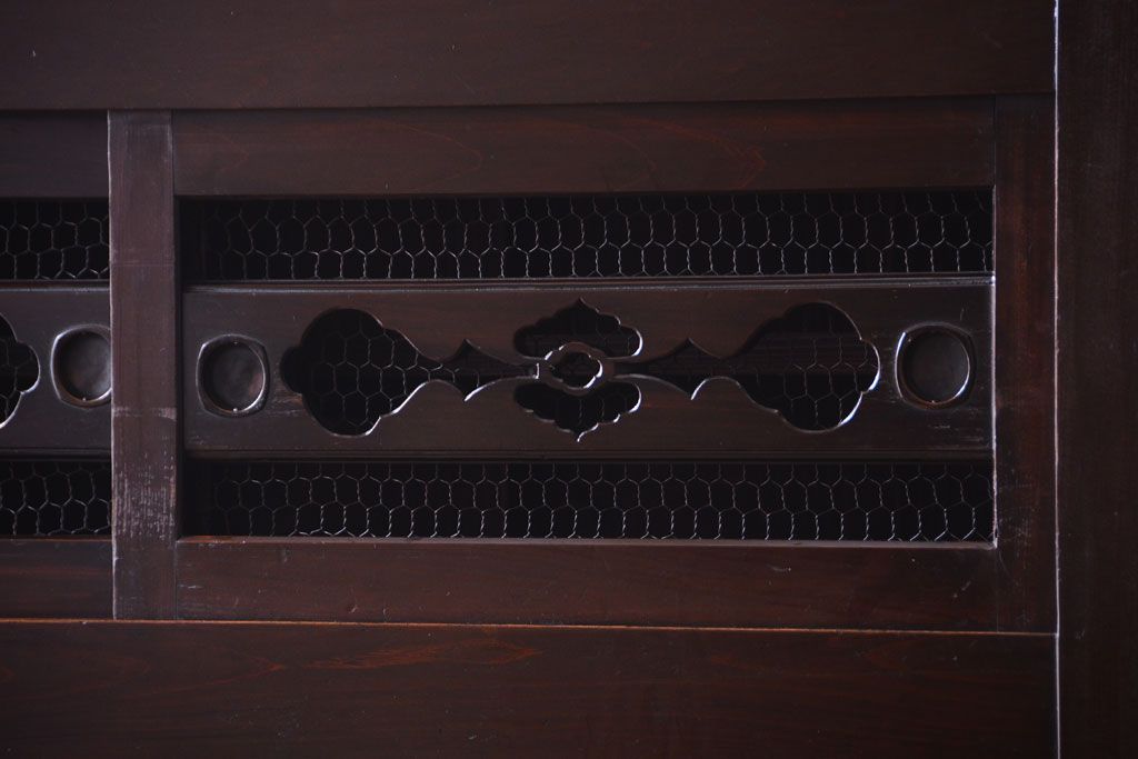 アンティーク家具　古民具・骨董　明治大正期　二段重ね四尺水屋箪笥