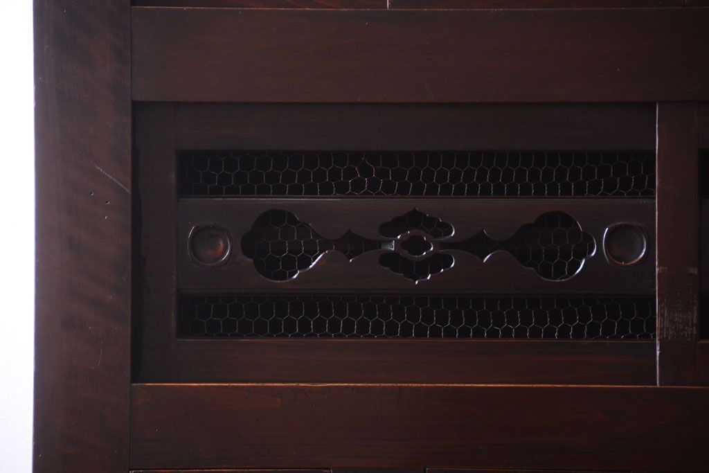 アンティーク家具　古民具・骨董　明治大正期　二段重ね四尺水屋箪笥