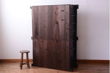 アンティーク家具　古民具・骨董　明治大正期　二段重ね四尺水屋箪笥