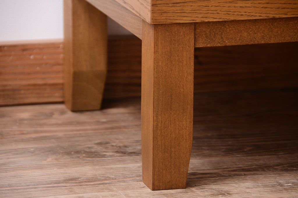 レトロ家具　昭和レトロ　脚付き!古い木製のシンプルなアンティークガラスケース(ショーケース)(1)