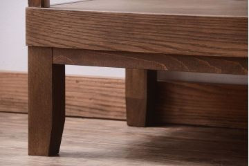 レトロ家具　昭和レトロ　脚付き!古い木製のシンプルなアンティークガラスケース(ショーケース)(2)