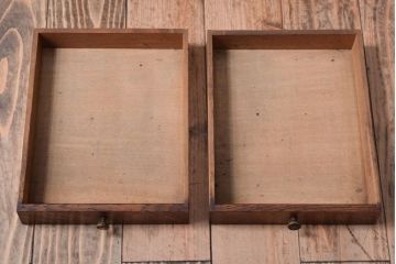 アンティーク家具　和製アンティーク　引き出し2杯付き!ナラ材製の小ぶりな収納棚