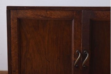 アンティーク家具　和製アンティーク　引き出し2杯付き!ナラ材製の小ぶりな収納棚