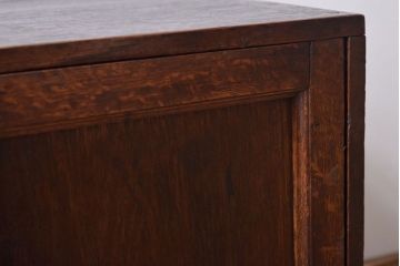 アンティーク家具　和製アンティーク　引き出し2杯付き!ナラ材製の小ぶりな収納棚