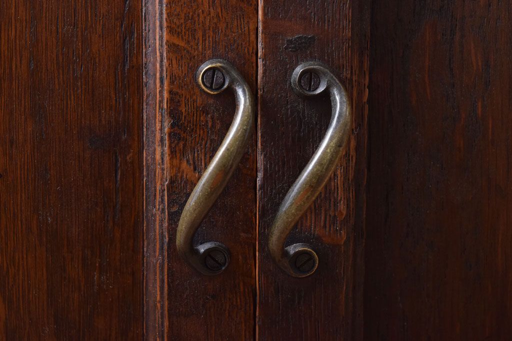 アンティーク家具　和製アンティーク　引き出し2杯付き!ナラ材製の小ぶりな収納棚