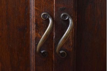 アンティーク家具　和製アンティーク　引き出し2杯付き!ナラ材製の小ぶりな収納棚