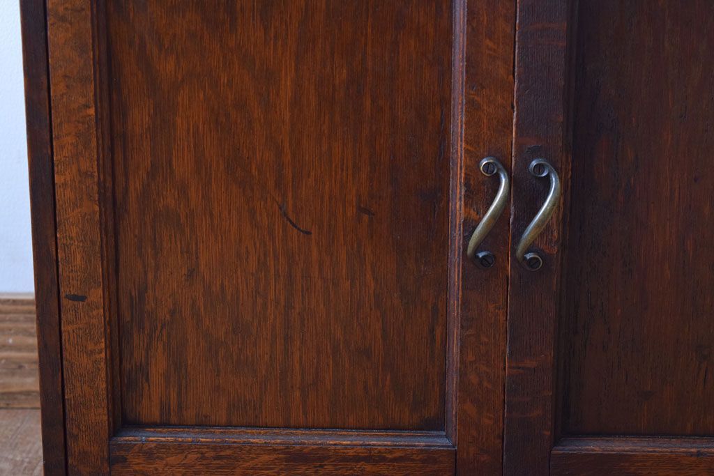 アンティーク家具　和製アンティーク　引き出し2杯付き!ナラ材製の小ぶりな収納棚