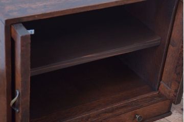 アンティーク家具　和製アンティーク　引き出し2杯付き!ナラ材製の小ぶりな収納棚