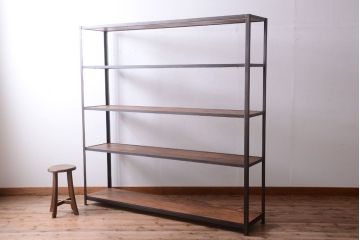 ラフジュ工房オリジナル　シンプルなアイアンラック(大)