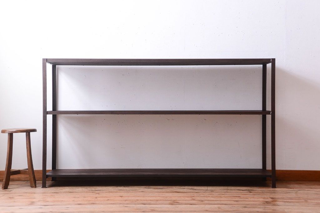 ラフジュ工房オリジナル　シンプルな背の低いアイアンラック(大)