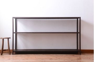 ラフジュ工房オリジナル　シンプルな背の低いアイアンラック(大)