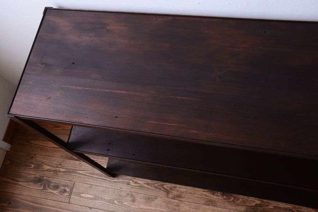 ラフジュ工房オリジナル　シンプルな背の低いアイアンラック(大)