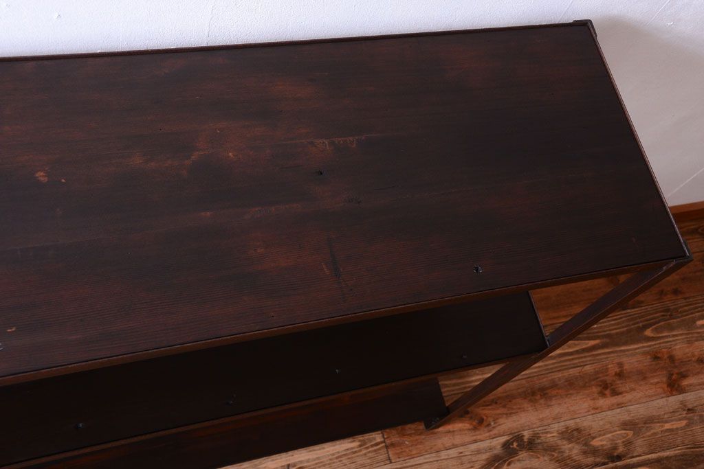 ラフジュ工房オリジナル　シンプルな背の低いアイアンラック(大)