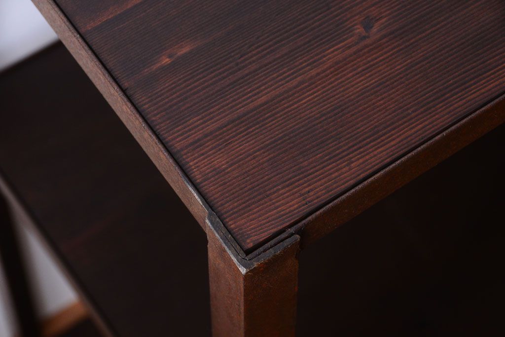 ラフジュ工房オリジナル　シンプルな背の低いアイアンラック(大)