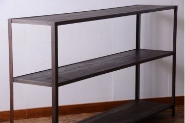 ラフジュ工房オリジナル　シンプルな背の低いアイアンラック(大)