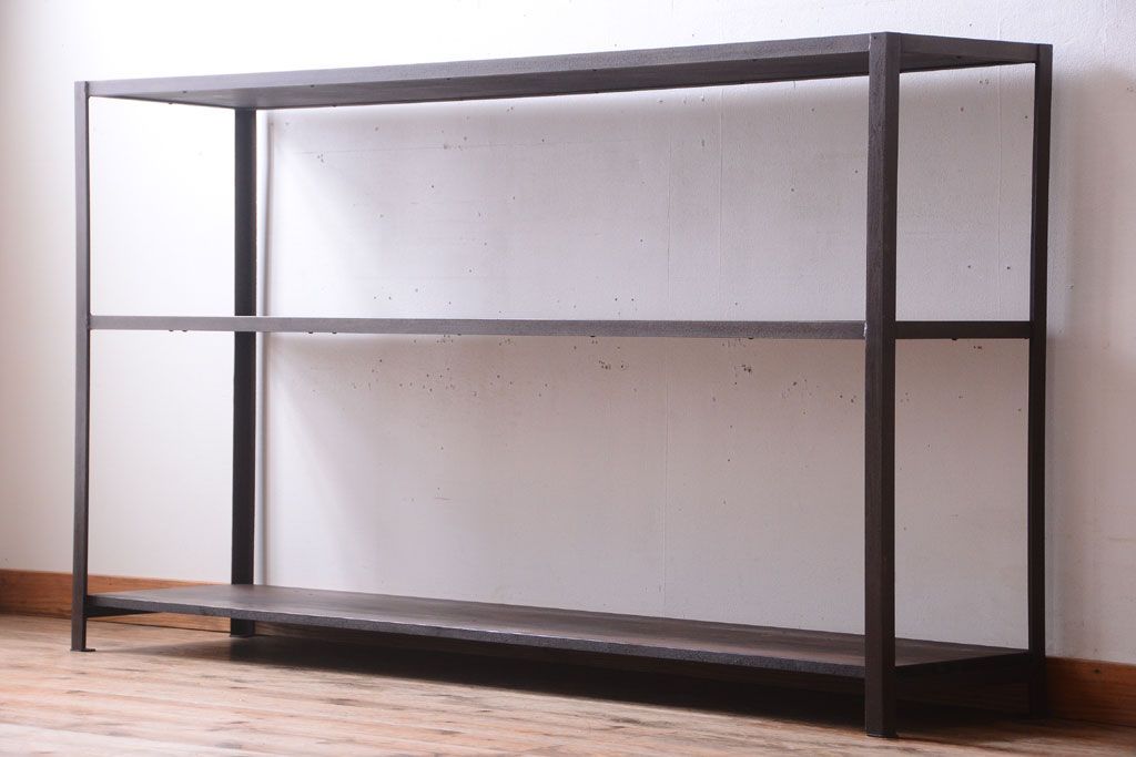 ラフジュ工房オリジナル　シンプルな背の低いアイアンラック(大)