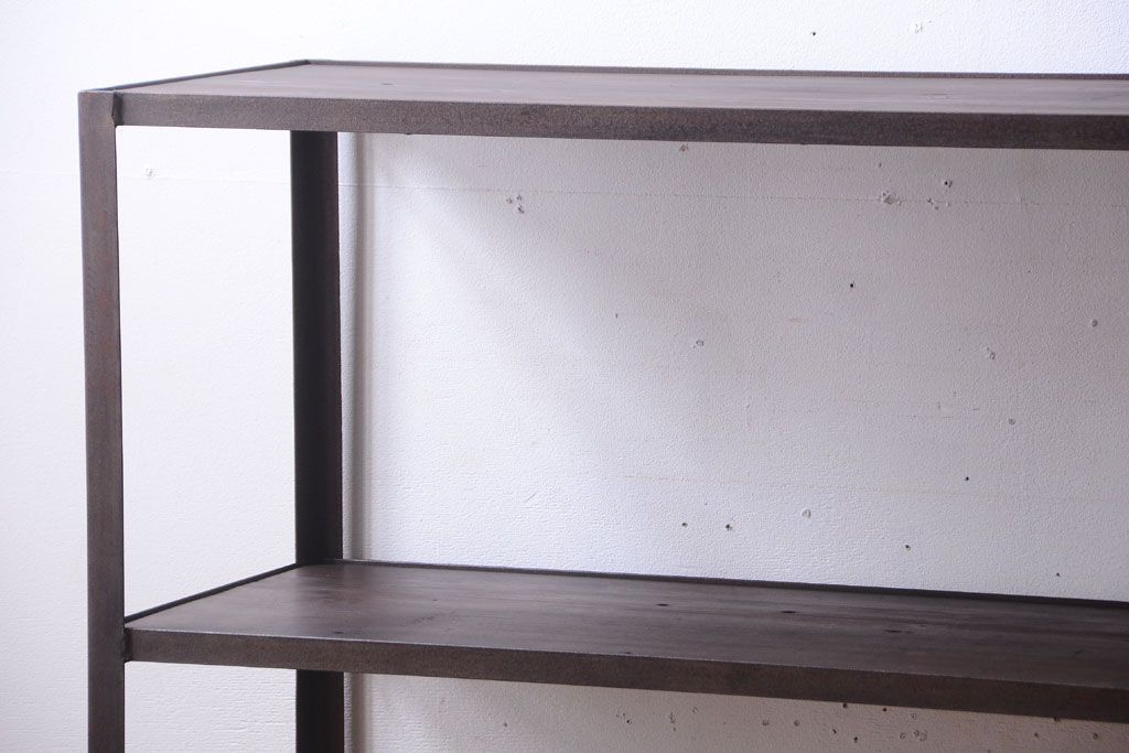 ラフジュ工房オリジナル　シンプルな背の低いアイアンラック(大)