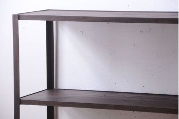 ラフジュ工房オリジナル　シンプルな背の低いアイアンラック(大)