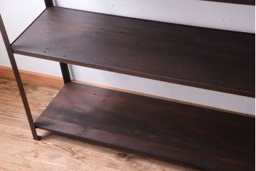 ラフジュ工房オリジナル　シンプルな背の低いアイアンラック(大)