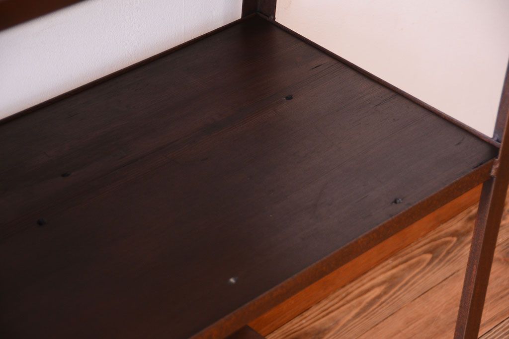 ラフジュ工房オリジナル　シンプルな背の低いアイアンラック(大)