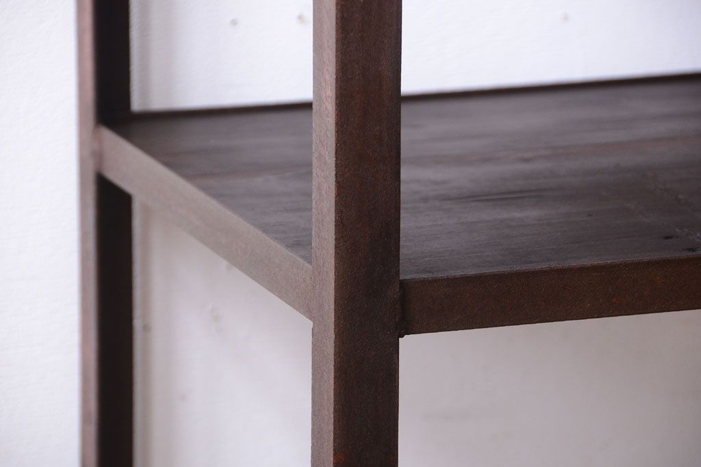 ラフジュ工房オリジナル　シンプルな背の低いアイアンラック(大)