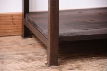 ラフジュ工房オリジナル　シンプルな背の低いアイアンラック(大)