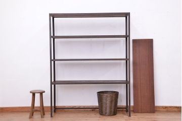 ラフジュ工房オリジナル　シンプルな背の低いアイアンラック(大)