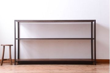 ラフジュ工房オリジナル　シンプルな背の低いアイアンラック(大)(2)