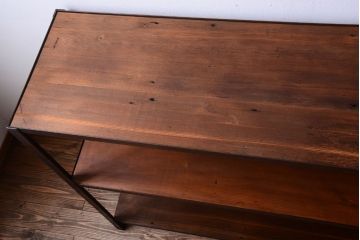 ラフジュ工房オリジナル　シンプルな背の低いアイアンラック(大)(2)