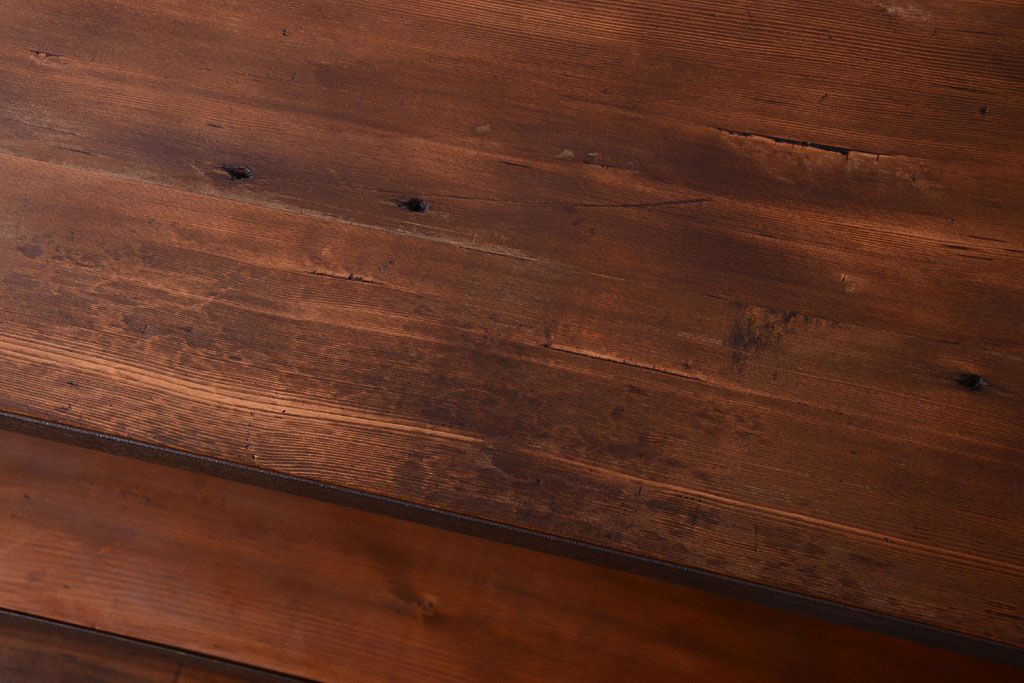 ラフジュ工房オリジナル　シンプルな背の低いアイアンラック(大)(2)