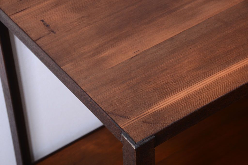 ラフジュ工房オリジナル　シンプルな背の低いアイアンラック(大)(2)