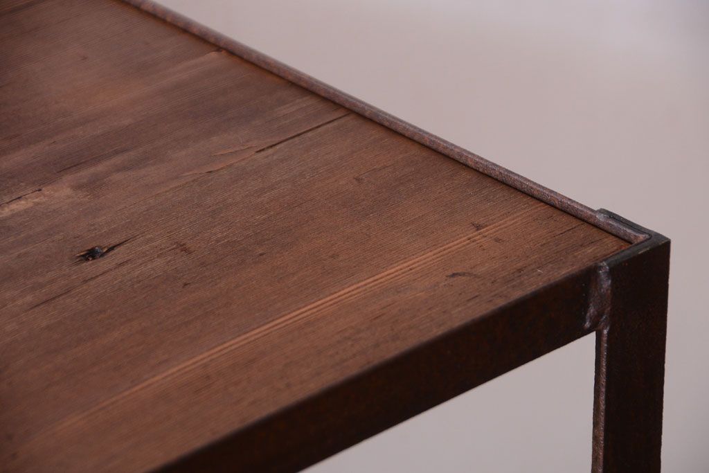 ラフジュ工房オリジナル　シンプルな背の低いアイアンラック(大)(2)