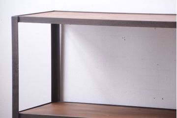 ラフジュ工房オリジナル　シンプルな背の低いアイアンラック(大)(2)