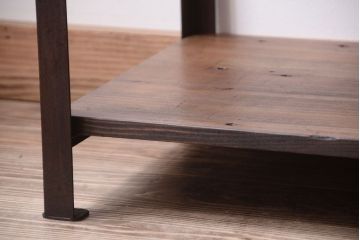 ラフジュ工房オリジナル　シンプルな背の低いアイアンラック(大)(2)