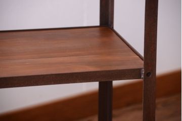 ラフジュ工房オリジナル　シンプルな背の低いアイアンラック(大)(2)