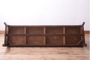 アンティーク家具　アンティーク　透かし彫り!古い木製のソファベンチ