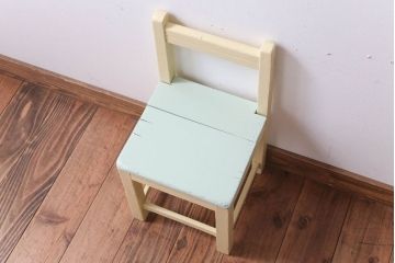 アンティーク家具　アンティーク　小ぶりでかわいいおしゃれなペイントチェア(子供用椅子)(2)