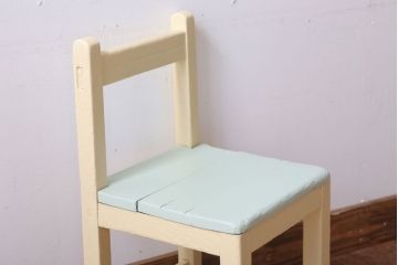 アンティーク家具　アンティーク　小ぶりでかわいいおしゃれなペイントチェア(子供用椅子)(2)