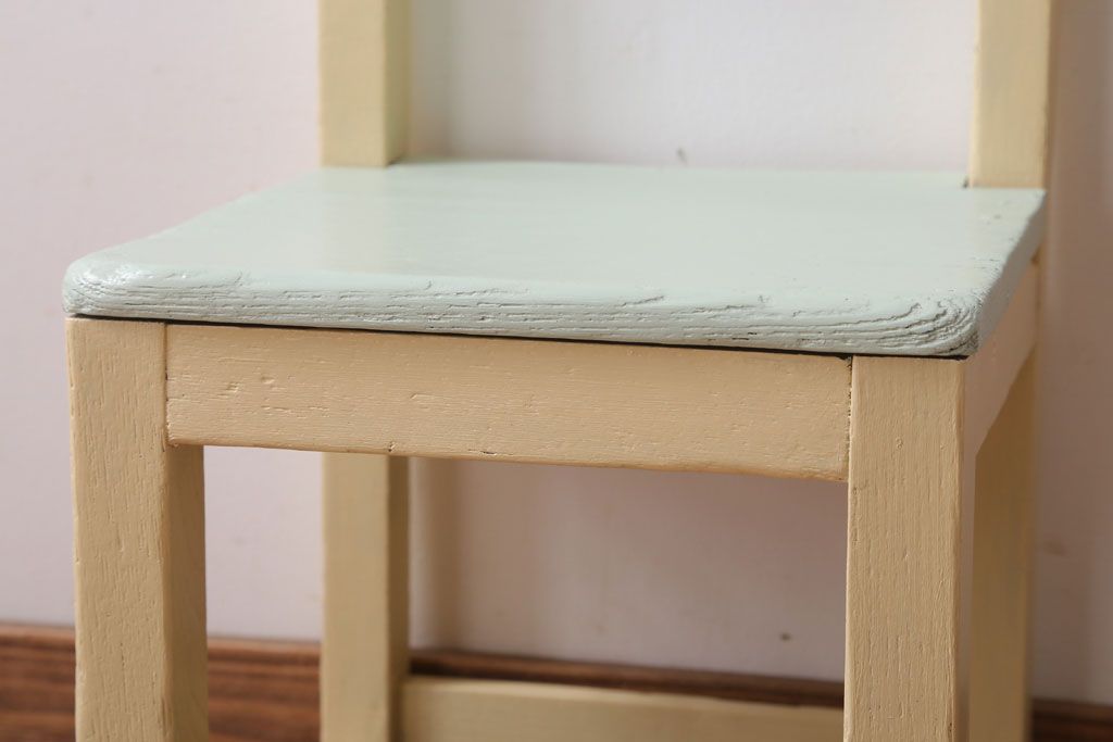 アンティーク家具　アンティーク　小ぶりでかわいいおしゃれなペイントチェア(子供用椅子)(2)