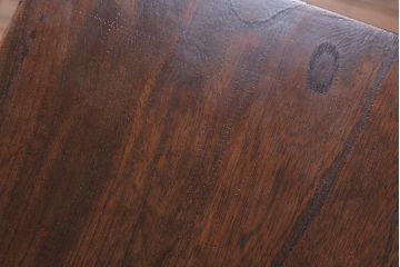 アンティーク家具　和製アンティーク　総欅材のシンプルな薄型サイドテーブル(平机)